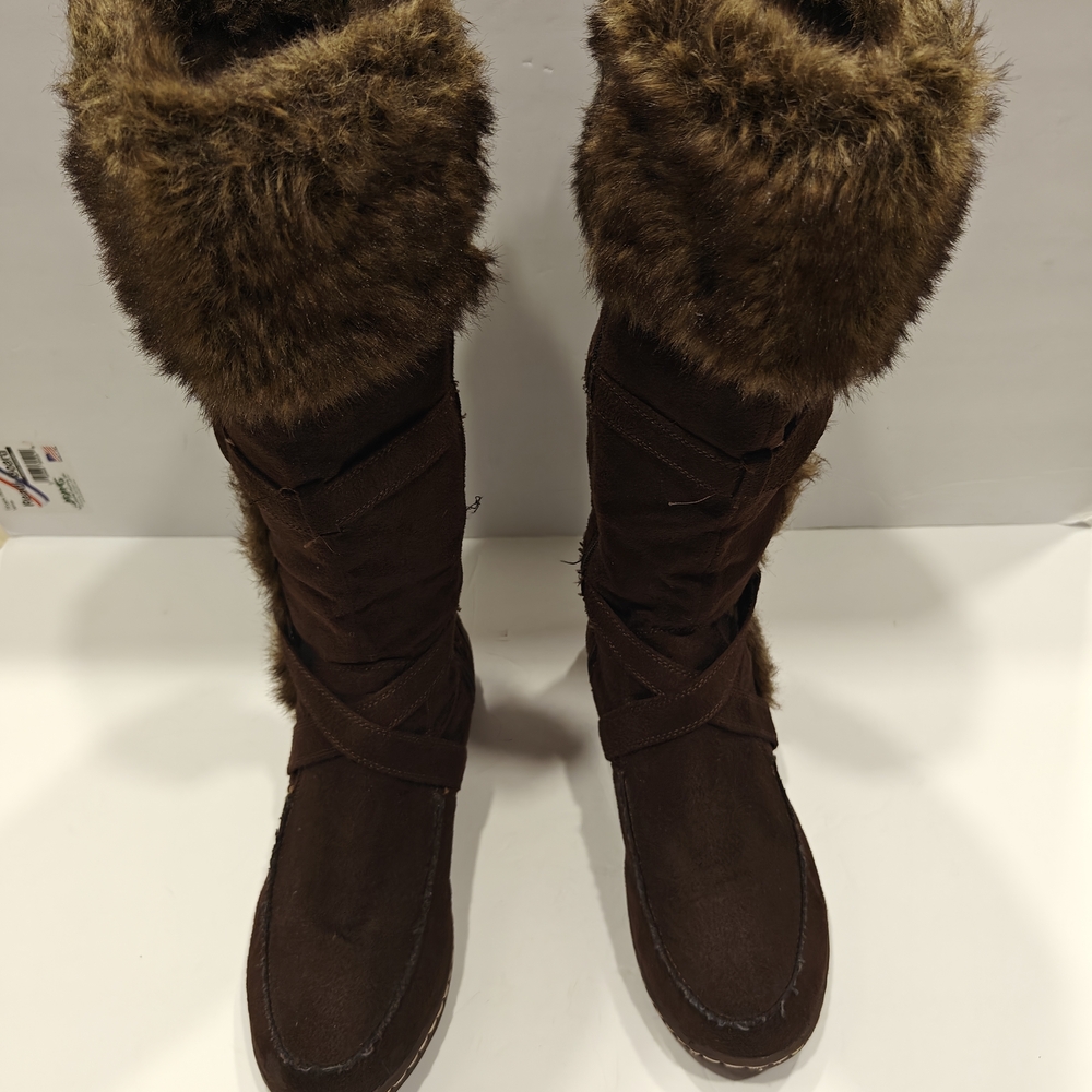 Brown Faux Fur Winter Boots